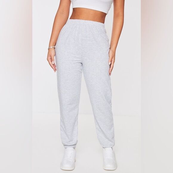 Pretty Little Thing Basic Grey Cuffed Hem Sweatpants Women’s Size 2 Cozy Warm - Picture 1 of 10